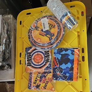 Dart Battle Party Supplies Set - Orange and Blue